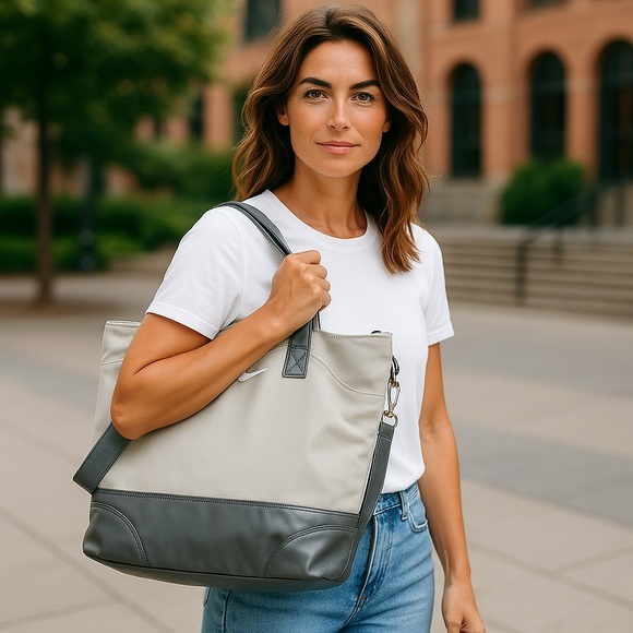 Nike Silver and White Tote Bag - Picture 1 of 9